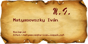 Matyasovszky Iván névjegykártya