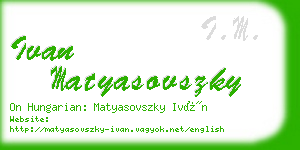 ivan matyasovszky business card